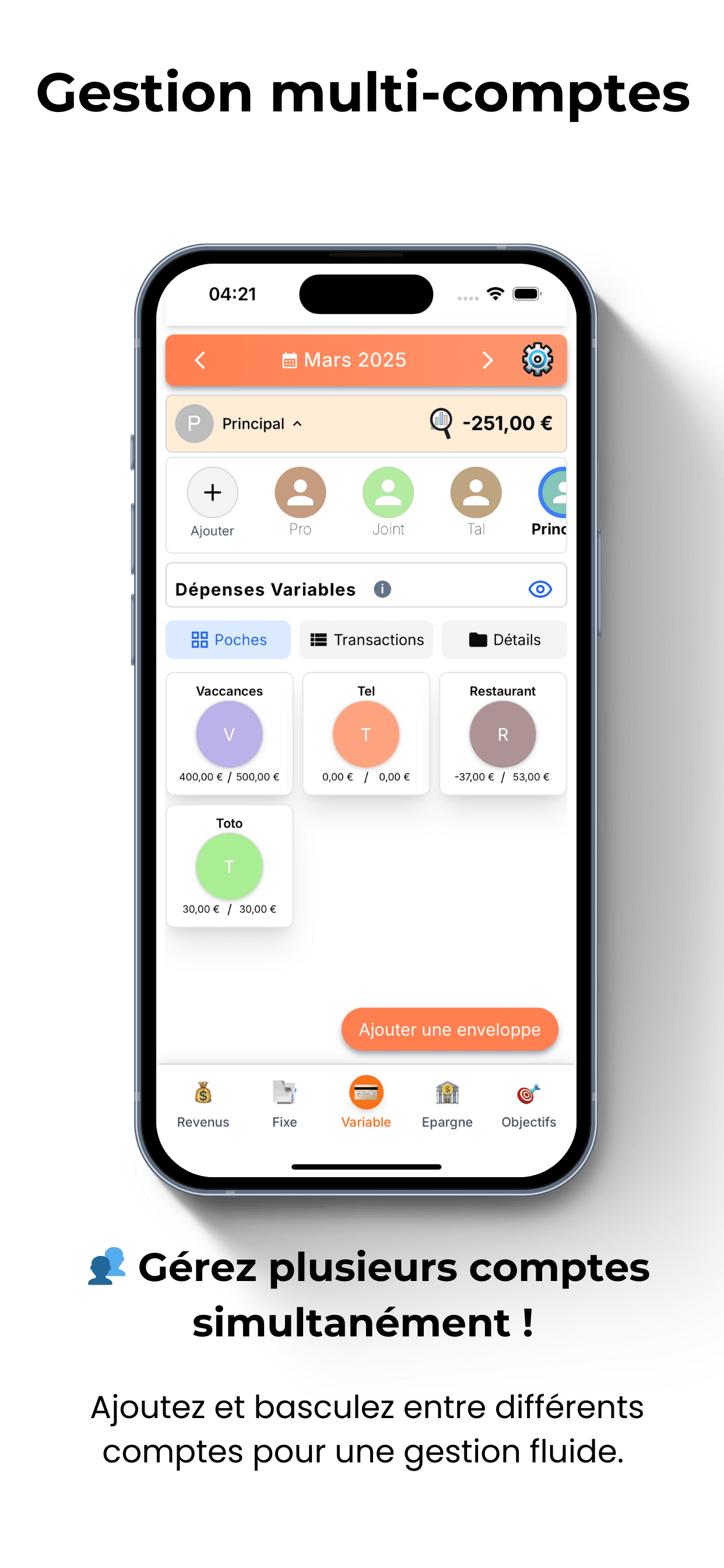 Plan & Multiply App - Multi-account management with budget envelopes